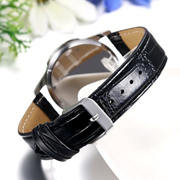 Luxury Fashion Men's Quartz Wrist Watch Dial Leather - Picture 6 of 6